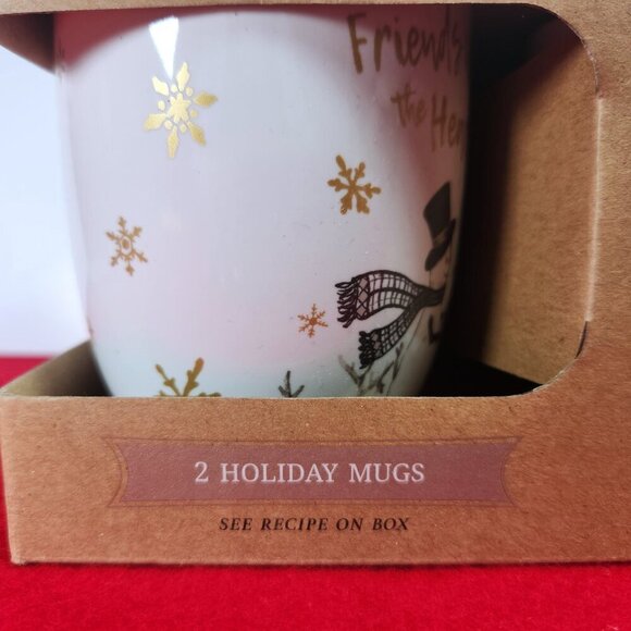 Fitz And Floyd Snowman Holiday Mug Set Ceramic Mugs Wintery Woods Christmas New - Picture 3 of 10